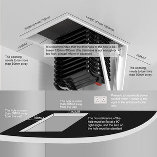 Itopteng 11 Steps Electric attic Ceiling Ladder  9.5ft Folding Stairs with Remote control