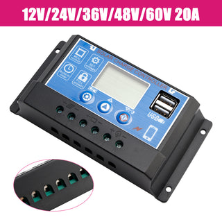 10A-60A PWM Solar Controller Mobile APP Intelligent Control 12V/24V/36V/48V/60V