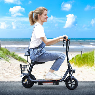 3-Speed Adjustable 12.43-Mile Range Electric Scooter with Seat for Kids Neon Lights Up to 11 MPH Electric Scooter for Kids Ages 4-10