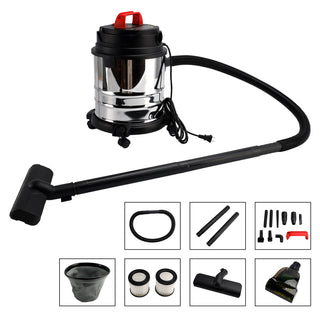 5 Gallon Steel Stainless Wet/Dry Canister Vac Shop Vacuum Cleaner 1800W