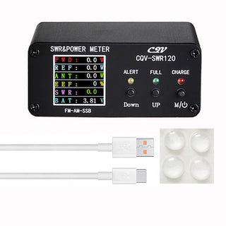 1.8MHz-54MHz Standing Wave Meter 240*240 Full Color Display 0.5-120W Power meter