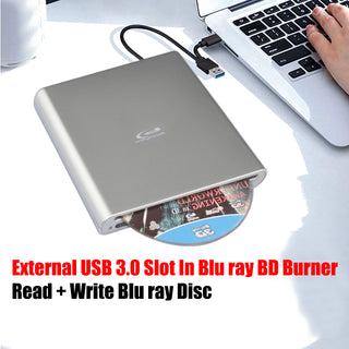 BD Burner  External USB 3.0 Slot In DVD RW BD Writer Portable Drive