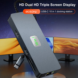 10 in 1 TYPE-C to RJ45  Gigabit USB 3.0  HDMI SD/TF PD100W USB-C Data MacBook