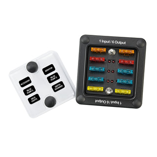 One in Six out Blade Fuse Box Block Holder for Car Marine Boat RV Waterproof
