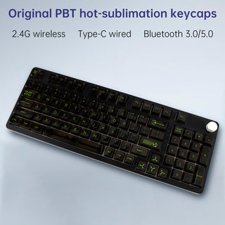 98-Key 2.4G Wireless Bluetooth Three-Mode Mechanical Keyboard With Display Knob