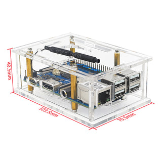 Orange Pi 4A Acrylic Case Orange Pi 4A Transparent Protective Box w Cooling Fan