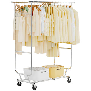660lbs Clothing Racks with Wheels Heavy Duty Clothes Rack Metal Clothes Storage Portable Closet