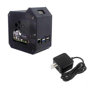 Raspberry Pi 5th Vertical Tower Fan Set w 0.96 inch OLED Screen Radiator Shell