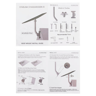 Starlink Gen 3 Mount 360° Adjustable Mounting Kit For Roof Exterior Wall Install