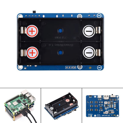 UPS HAT (D) Kit For Raspberry Pi 5V Uninterruptible Power Supply Module Generic