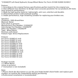 5102682YP Left Hand Hydraulic Group Wheel Motor For Ferris IS1500 IS2000 IS2500Z