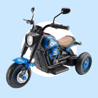 3Wheel 6V Kid Ride On Motorcycle Electric Toy With Colorful Light And Music Blue