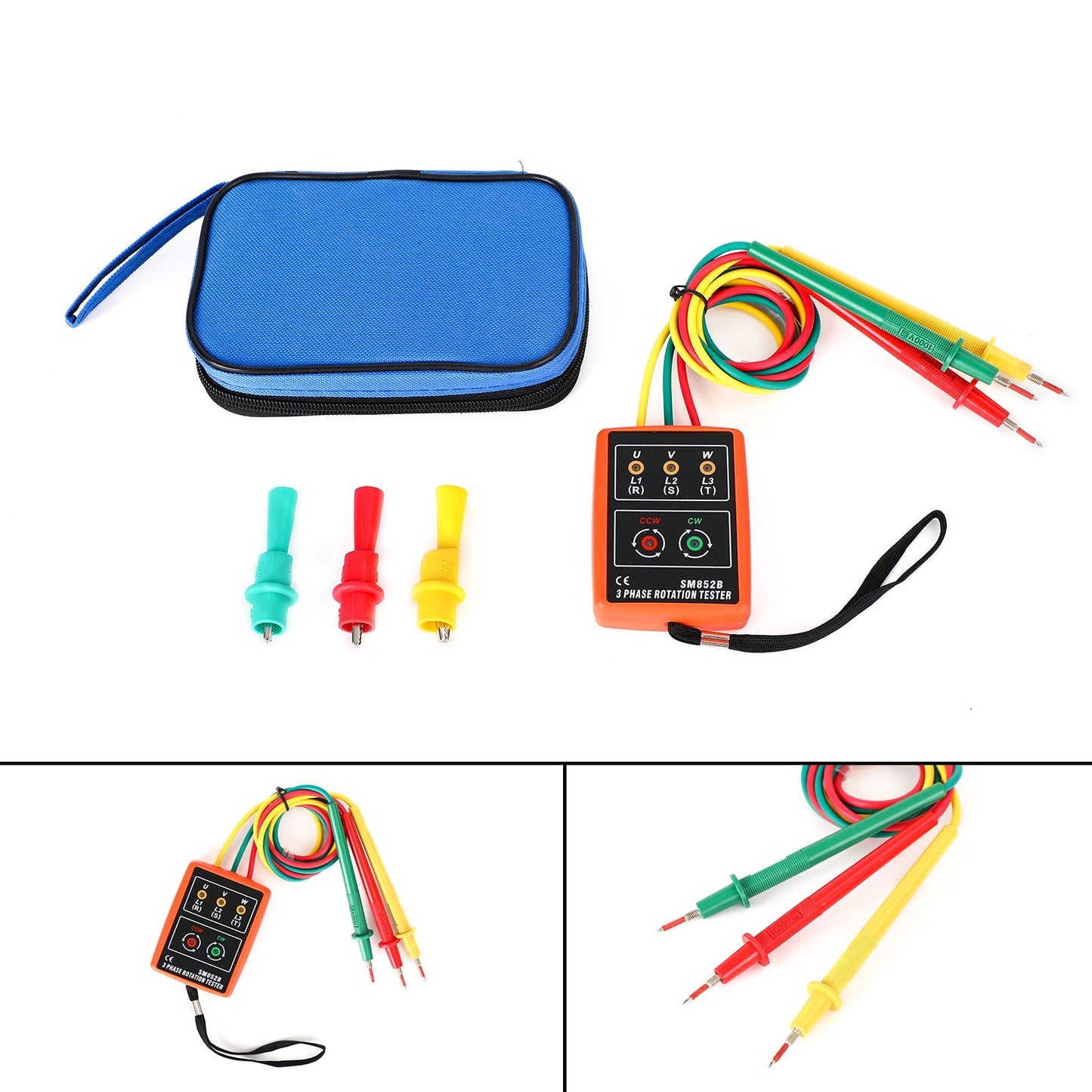 3 Phase Sequence Rotation Tester Indicator Detector Meter LED Buzzer Tool Kit Generic