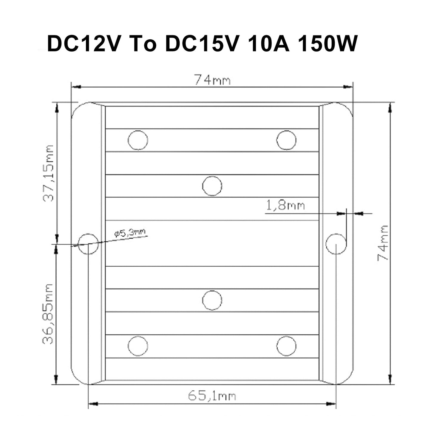 DC-DC 12V-15V 10A 150W Step Up Car Power Supply Converter Regulator Waterproof Generic