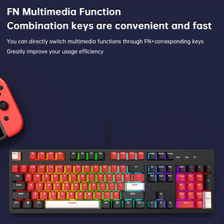 104Key Wired Mechanical Linear Switch Gaming Keyboard Hot-Swappable Customizable
