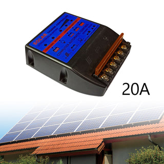 Solar Photovoltaic Charge Controller 20A 12V Solar Panel Battery Controller Blue