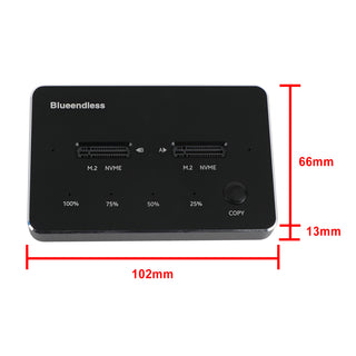 SSD Solid State Drive Enclosure usb 3.1 NVME+NVME 4TB Total Capacity Case