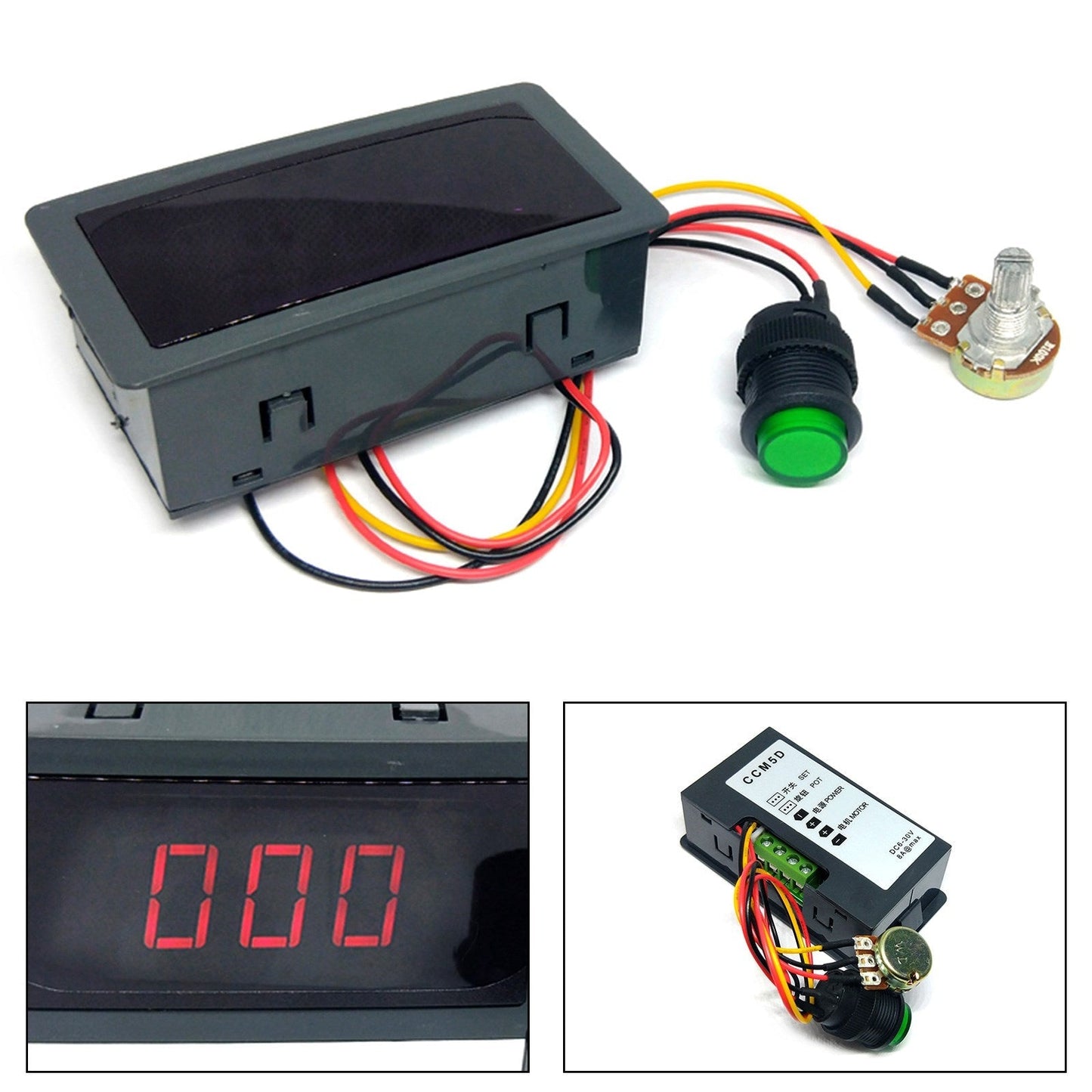 DC 6V-30V 12V 24V Max 8A Motor PWM Speed Controller With Digital Display Switch Generic