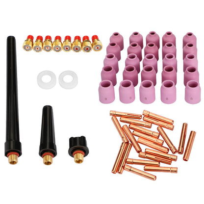 58Pcs Tig Welding Torch Stubby Gas Lens Consumables Cup Kit For Wp-9/20/25 Generic