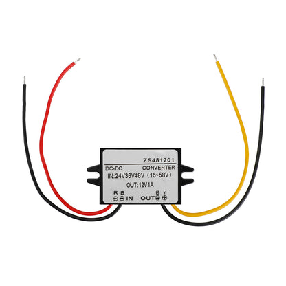 Waterproof Buck Step Down Converter DC24V 36V 48V to DC12V 1A Car Power Module Generic