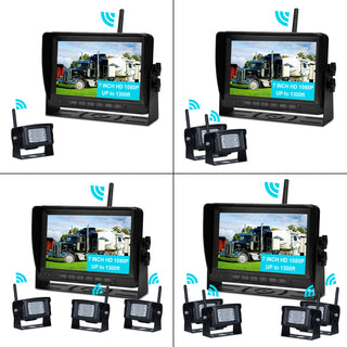7 inch Display Wireless AHD 1080P Rear View Backup Camera Kit for Truck Trailer