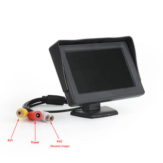 Rear View Reverse Monitor PAL NTSC HD Camera Display 4.3" TFT LCD Car Monitor