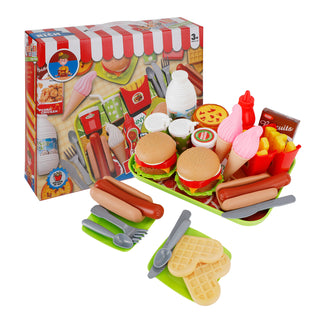 30 Pcs Play Food Pretend Toys Kitchen Set Pretend Food Children Toy Set For Kids