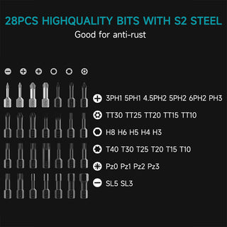 topteng Polycarbonate and Alloy Steel 41-Pieces Mini Ratchet and Screwdriver Set