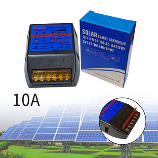 Solar Charge Controller PWM 10A 12V Build In Timer Battery Control Adapter Blue