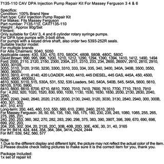 7135-110 CAV DPA Injection Pump Repair Kit For Massey Ferguson 3 4 & 6