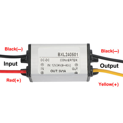 12V/24V to 5V 1A 5W Waterproof Converter Step Down Volt Module Power Supply Generic