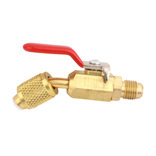 3Pc Color Coded Shut Valves AC HVAC Refrigeration Charging Hoses 1/4" Thread