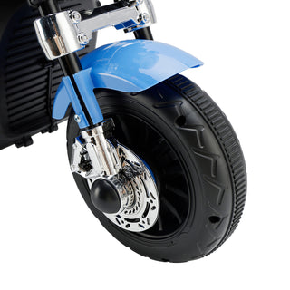 3 Wheel Kids Ride On Motorcycle 6V Powered Electric Dual Drive Toy Car Blue Toy
