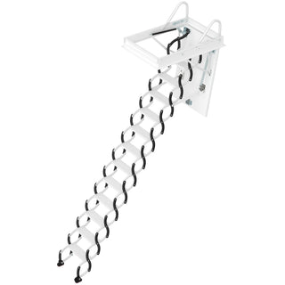 12 Steps Black Loft Wall Folding Pulldown Attic Ceiling Ladder Stairs 39.4*27.6"