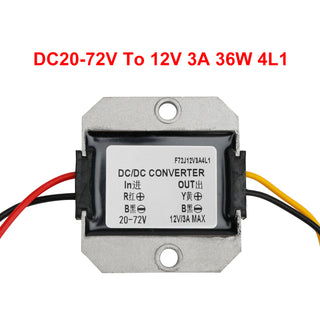 Waterproof Buck Step Down Converter 20-72V to DC12V 3A Car Power Module