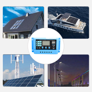 10A PWM Solar Charge Controller 12V 24V Regulator For 100W 200W 300W Solar Panel