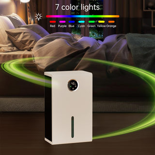 Portable Dehumidifier with LED Light - Air Purifying for Damp Basement & Small Spaces