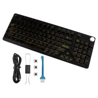 98-Key 2.4G Wireless Bluetooth Three-Mode Mechanical Keyboard With Display Knob