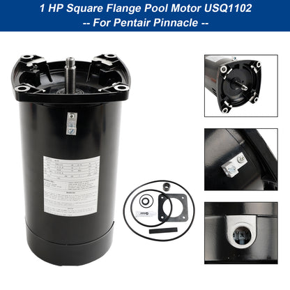 1HP 115/230V Pool Motor 3450RPM 48Y Frame Square Flange Pool Pump Motor USQ1102