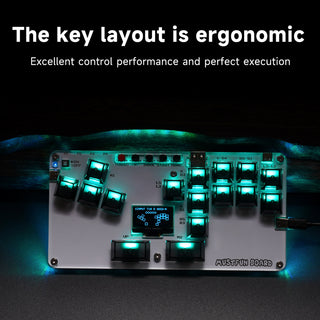 MustFun Hitbox Mini Stickless Controller Suitable For PC/PS3/PS4/Switch White