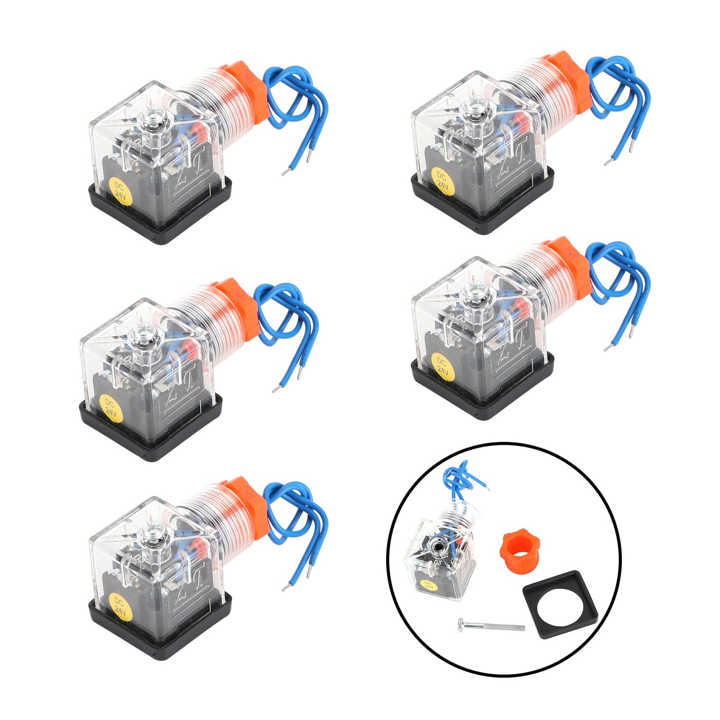 Din 43650-A PG11 Solenoid Coil Connector Socket With Led 24V Dc 2 Pole + Earth Generic