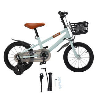14"/16"/18" Children Bicycle Toddlers Bike with Training Wheels Basket Kickstand