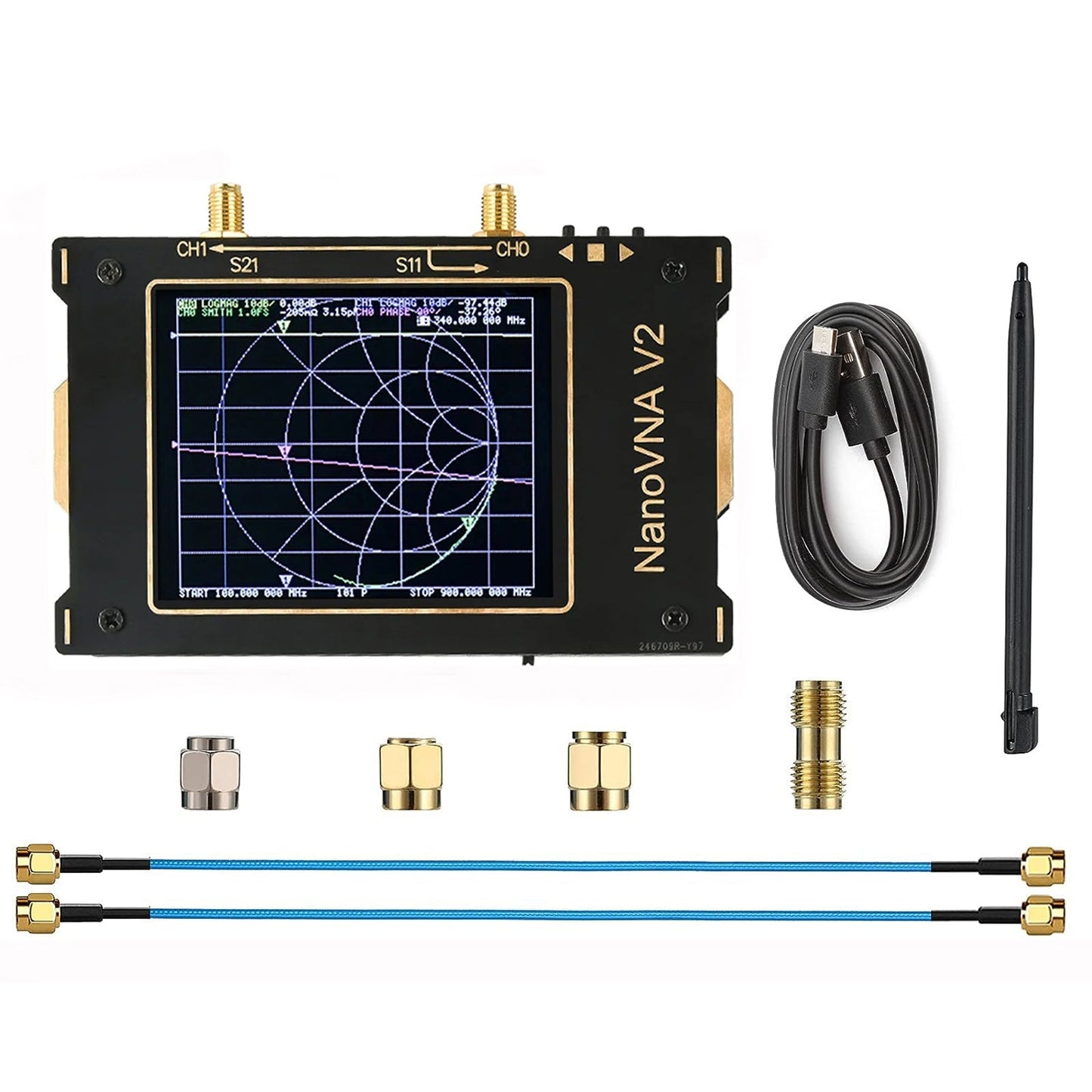 NanoVNA V2 3G 3.2" Vector Network Antenna Analyzer 50kHz-3GHz For Shortwave Generic