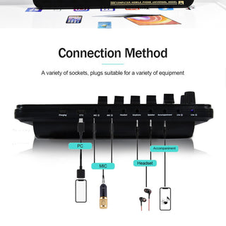 V10 Sound Card Live Sound Card Mobile Phone Karaoke Computer Live Broadcast Tik Tok Equipment