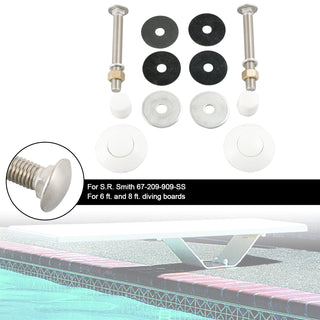 White Diving Board Mount kit 67-209-909-SS 5-1/2“Bolts 1-1/4&2”f/w