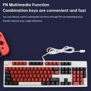 104Key Wired Mechanical Linear Switch Gaming Keyboard With Blue Switch RGB Light