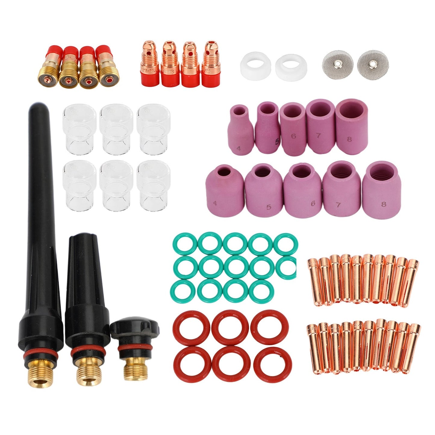 71PCS TIG Welding Torch Stubby Gas Lens #12 Glass Cup Kit For WP-17/18/26 Generic