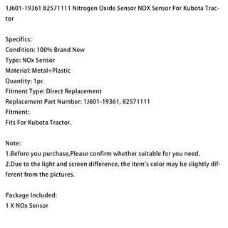 Nitrogen Oxide Sensor 1J601-19361 For Kubota 1J60119361 82571111