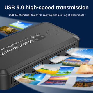 USB3.0 Switcher 2-Input 4-Output Printer Sharing Device Dual Computers Share