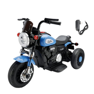 3 Wheel Kids Ride On Motorcycle 6V Powered Electric Dual Drive Toy Car Blue Toy
